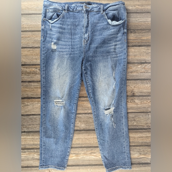 Risen Jeans Denim - Risen 3XL Jeans Distressed Stretch